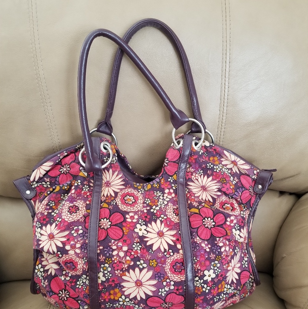 Floral Corduroy Shoulder Bag